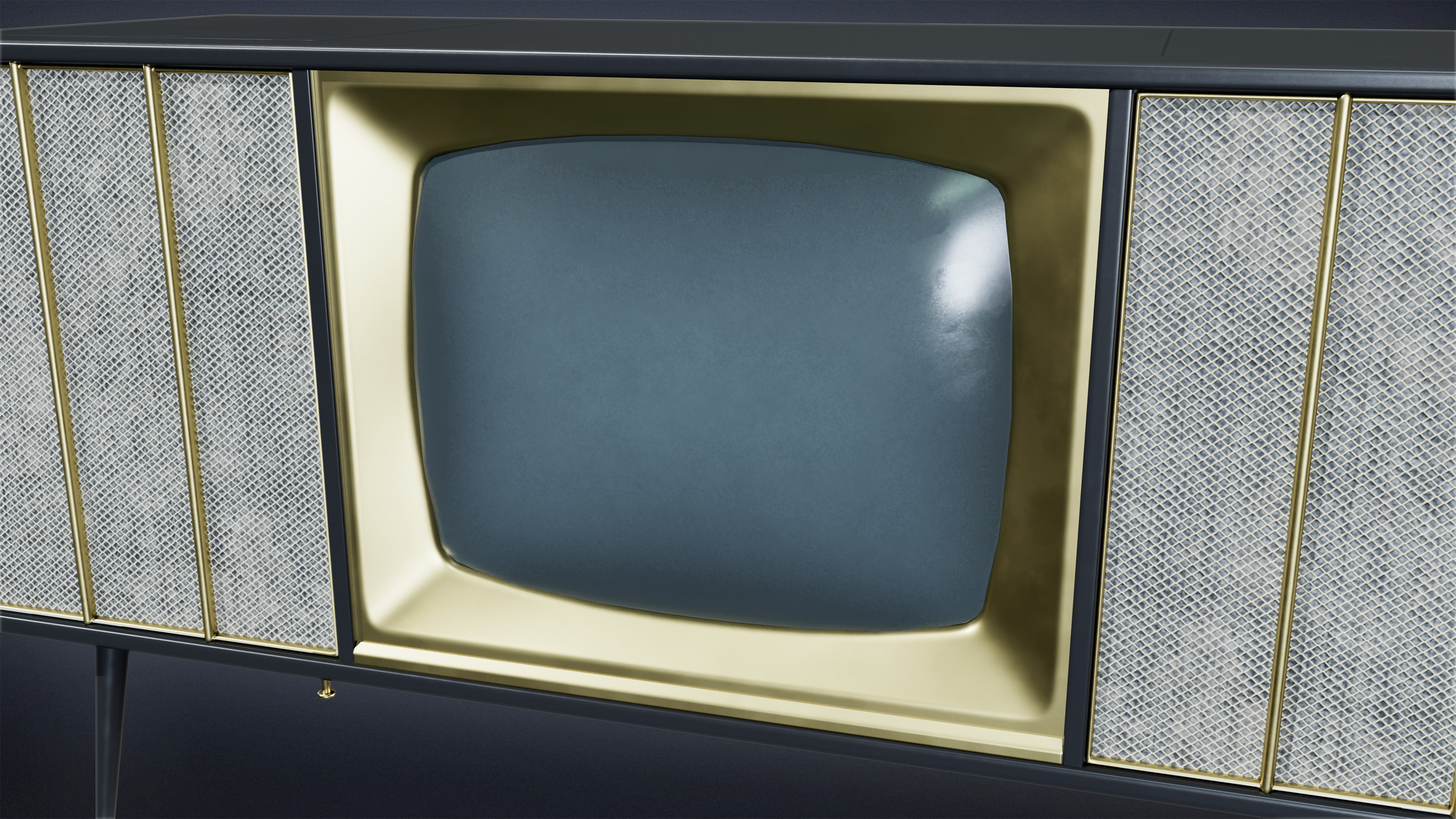 MIDCENTURY - Television 11 - LOW POLY Low-poly 3D model_6