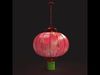 Chinese red lantern  Low-poly 3D model_1