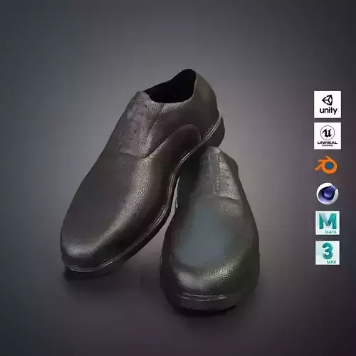 Elegant Men Leather Shoes - Realistic and Game-Ready Low-poly 3D model