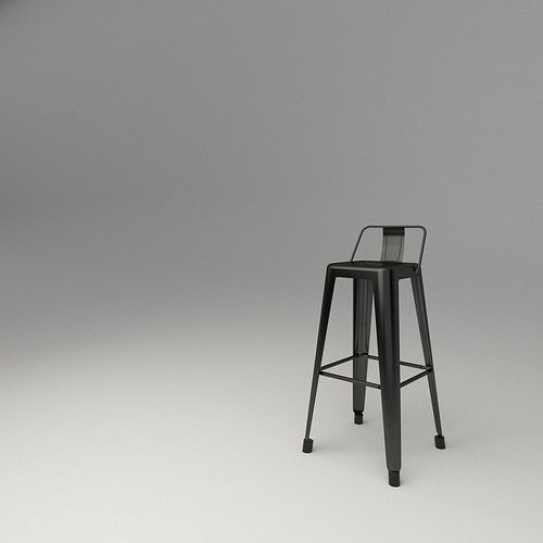 Cloe Chair  Modern Metal Bar Stool Low-poly 3D model