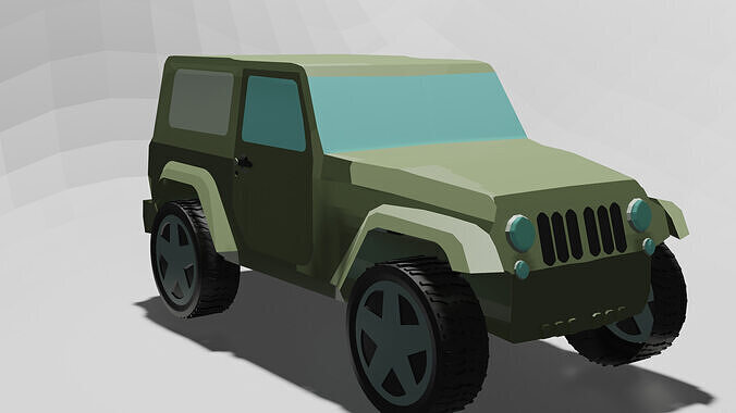 Jeep Wrangler 2007 Low-poly 3D model