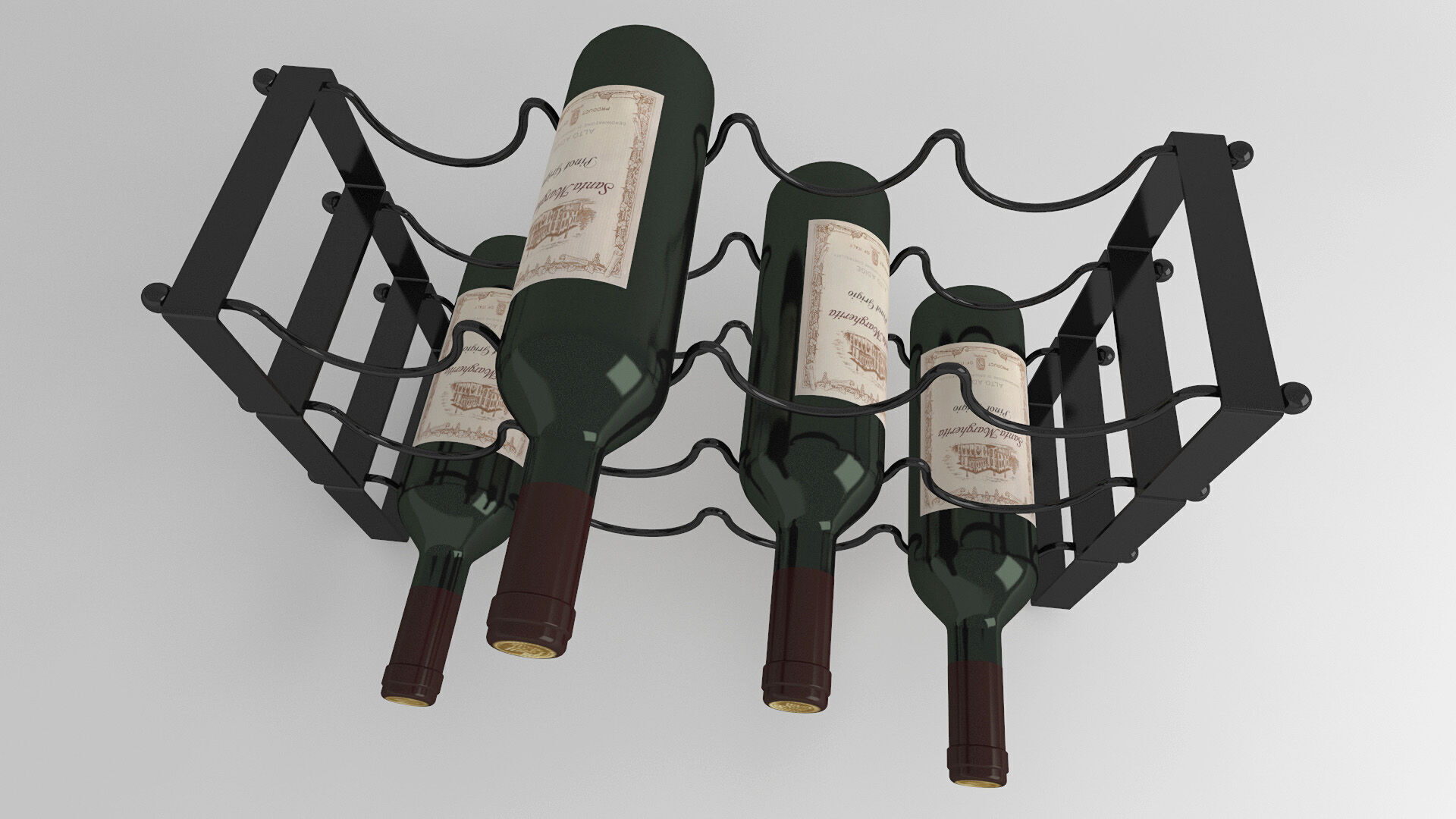 High quality model of decorative metal stand for wine bottles 3D model_4