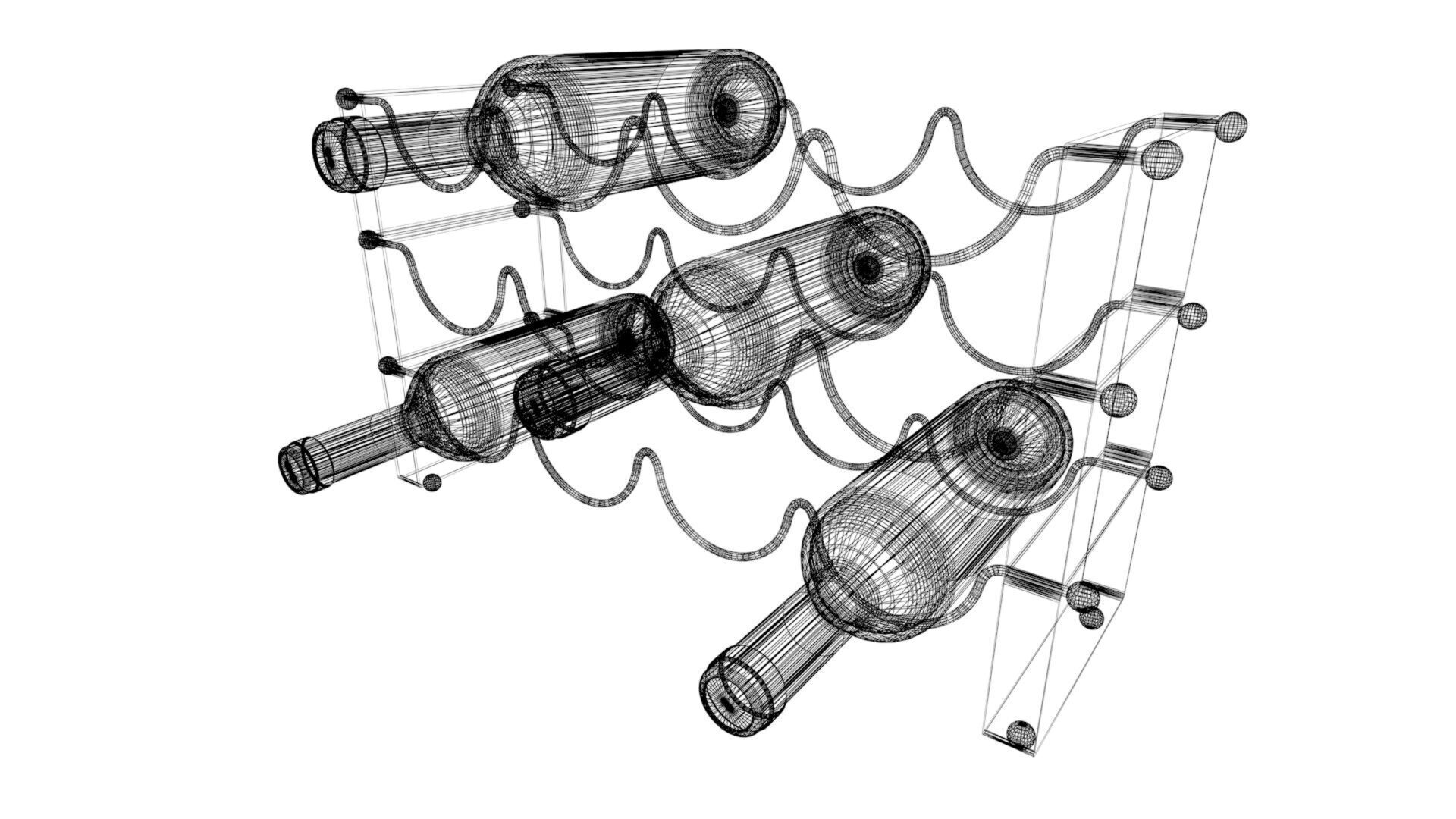 High quality model of decorative metal stand for wine bottles 3D model_6