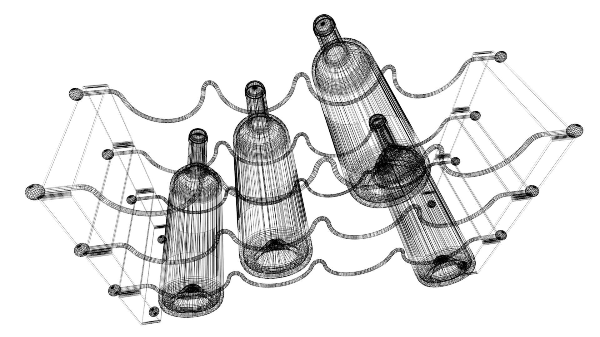 High quality model of decorative metal stand for wine bottles 3D model_9