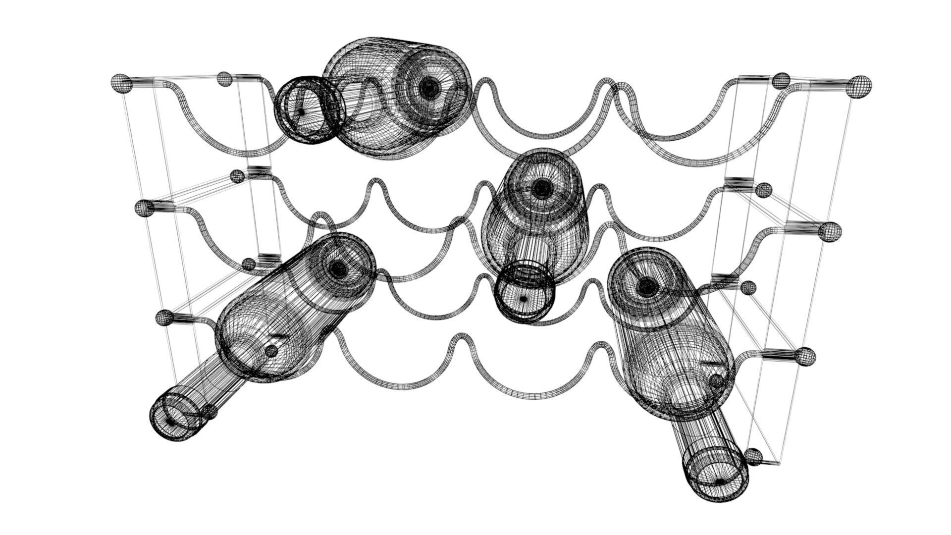 High quality model of decorative metal stand for wine bottles 3D model_8