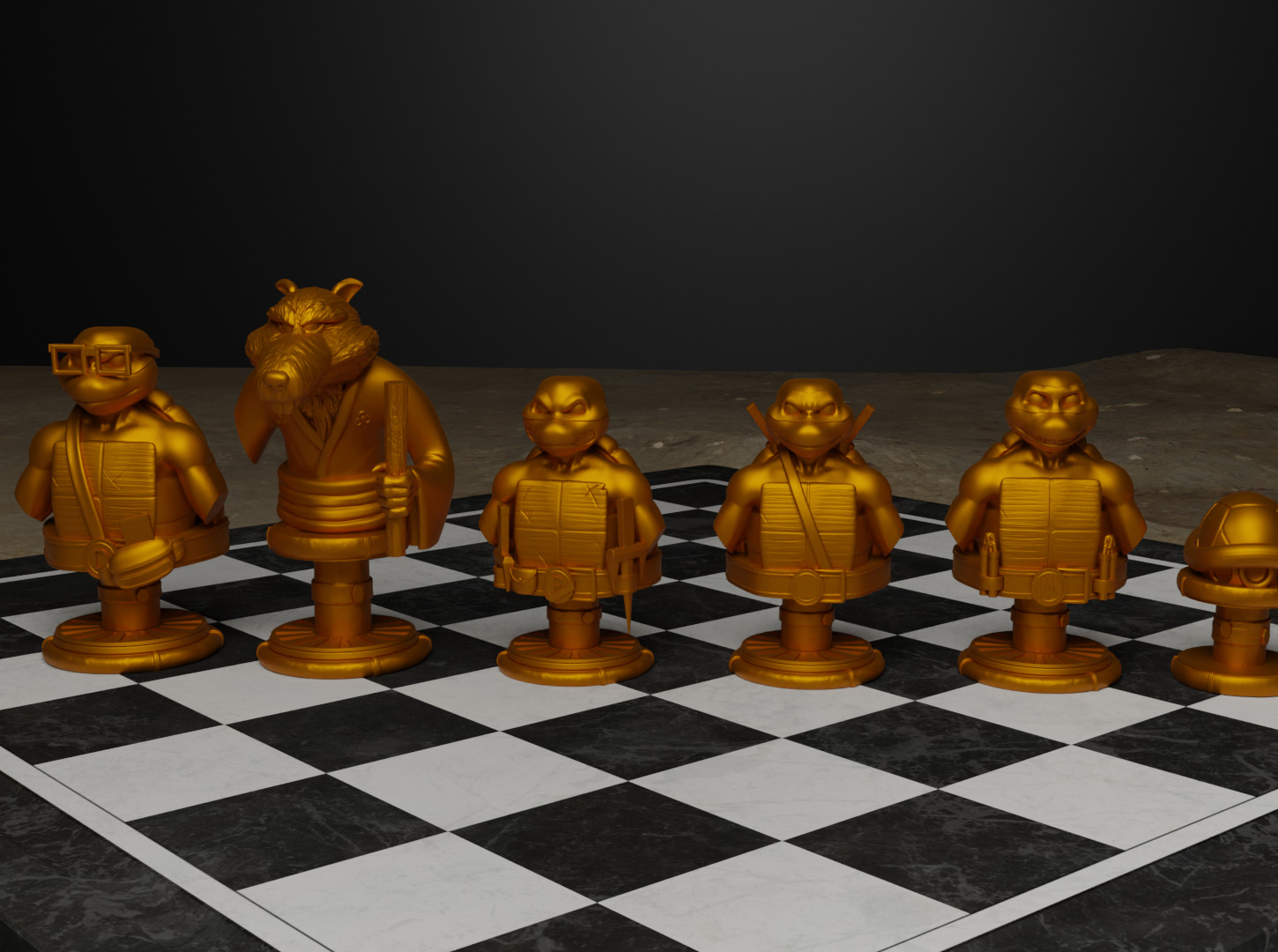 Ninja Turtle Chess Set- Ninja Turtle Character Chess 3D print model_20