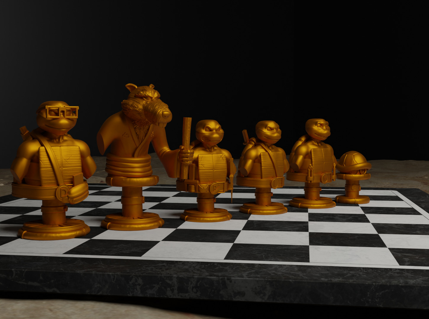 Ninja Turtle Chess Set- Ninja Turtle Character Chess 3D print model_32