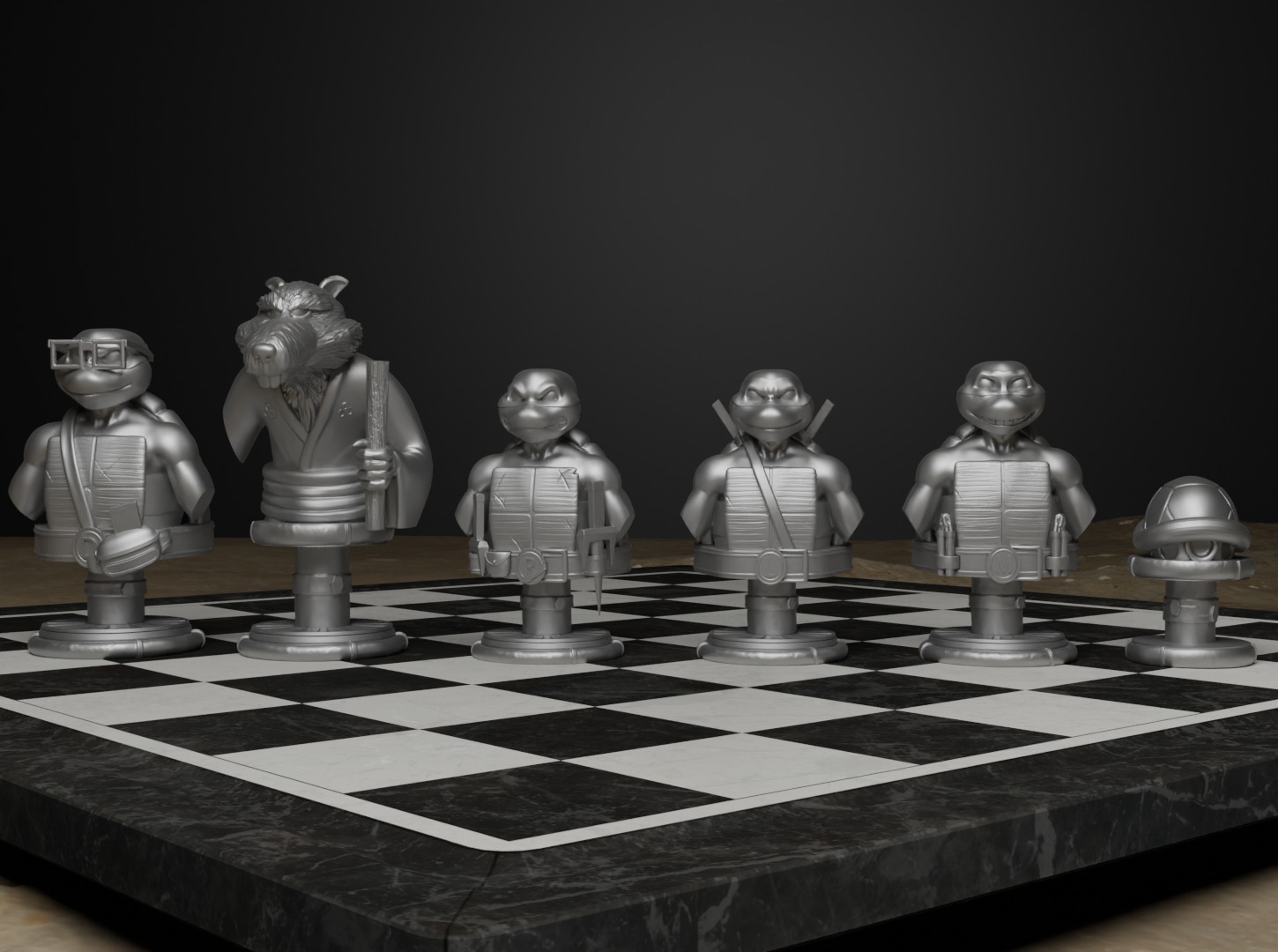 Ninja Turtle Chess Set- Ninja Turtle Character Chess 3D print model_56