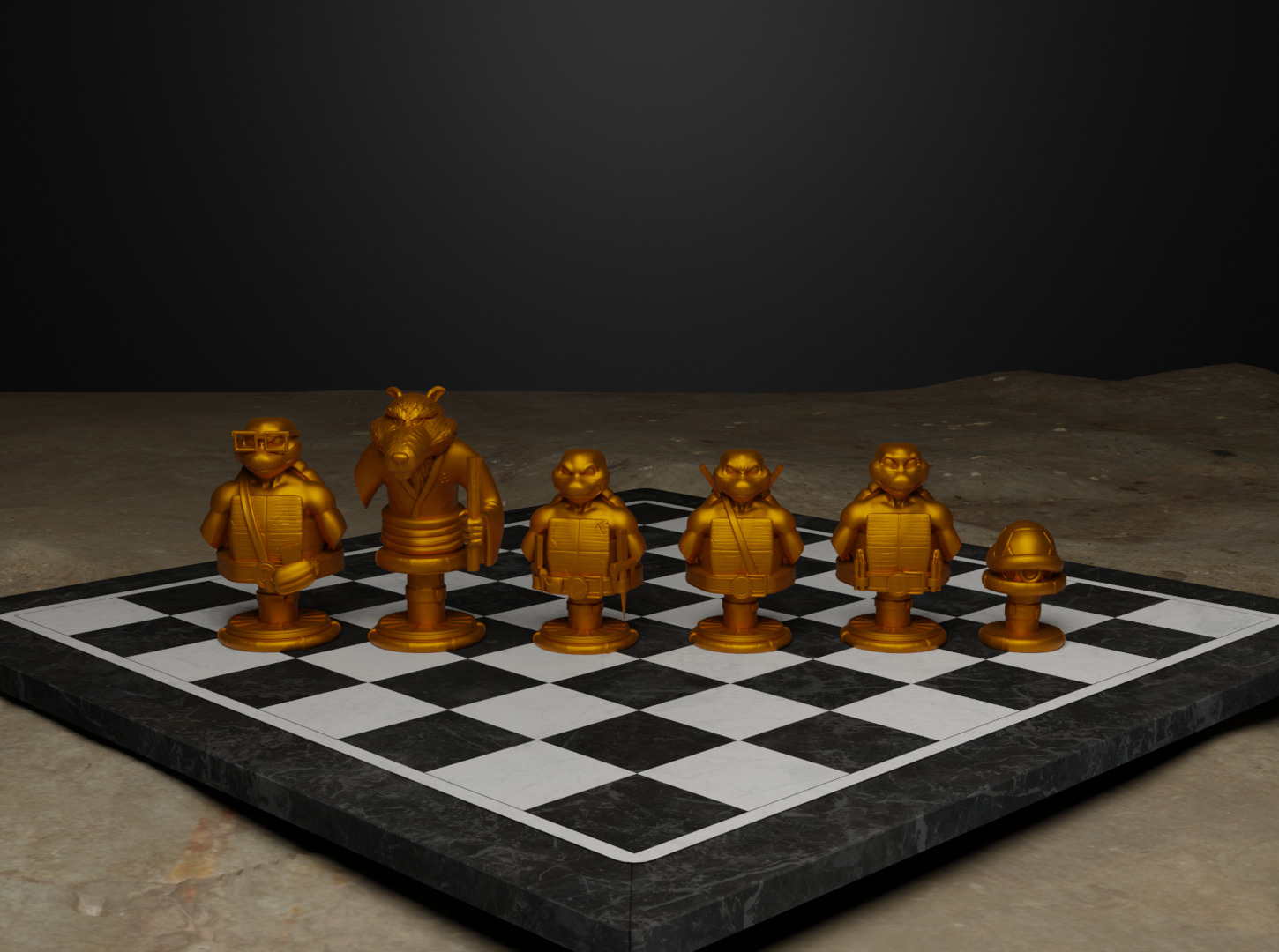 Ninja Turtle Chess Set- Ninja Turtle Character Chess 3D print model_2