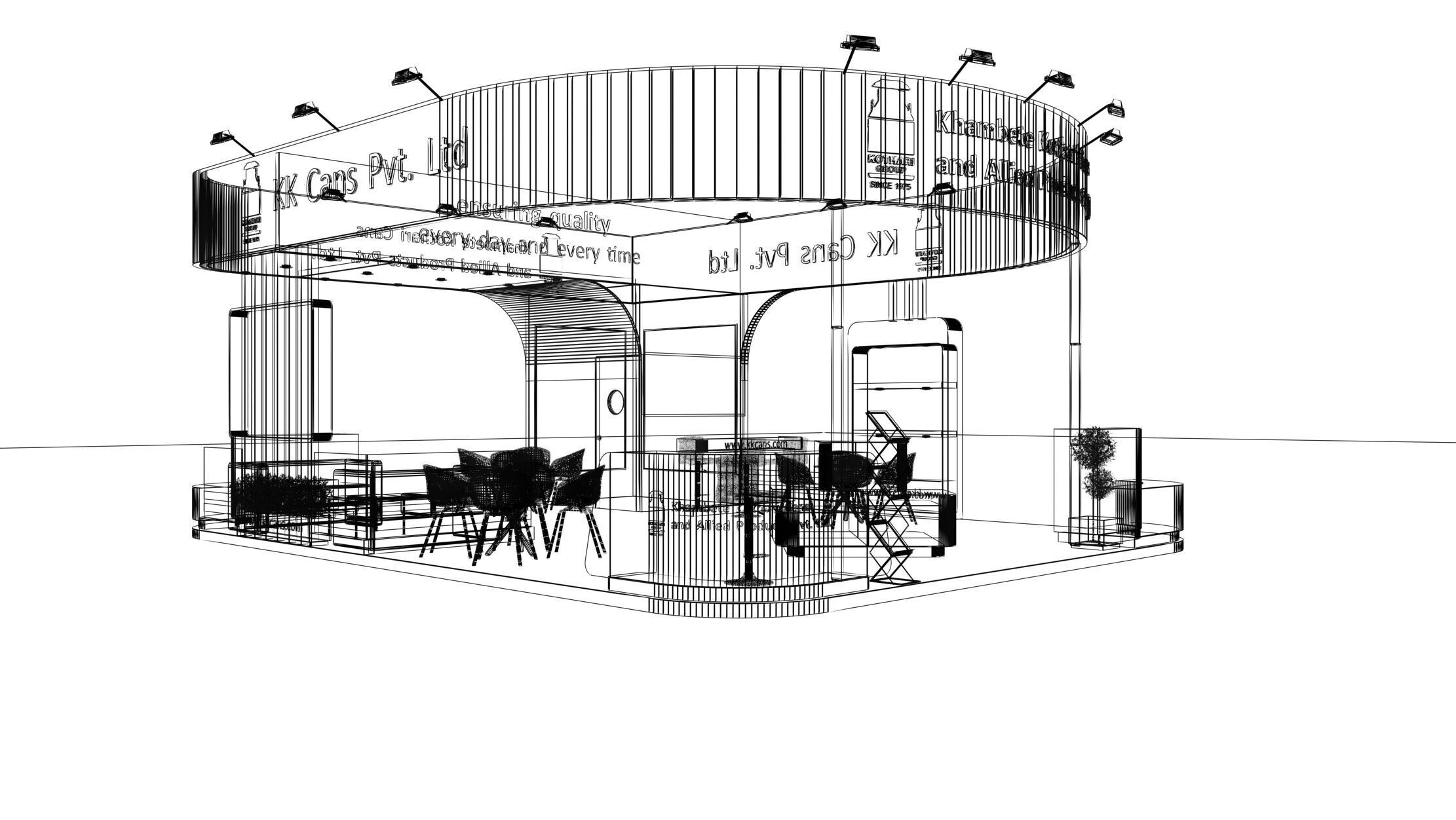 9mtr x 7mtr Exhibition Stand Design made 3ds max 2019 Low-poly 3D model_12