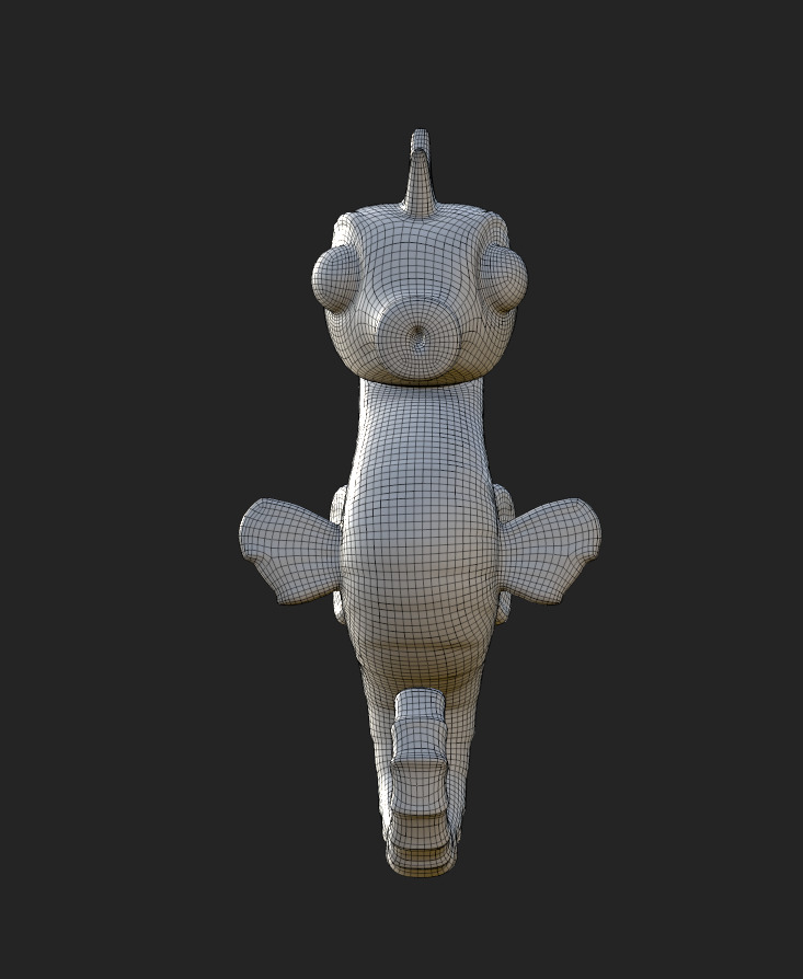 Cartoon Seahorse Low-poly 3D model_12