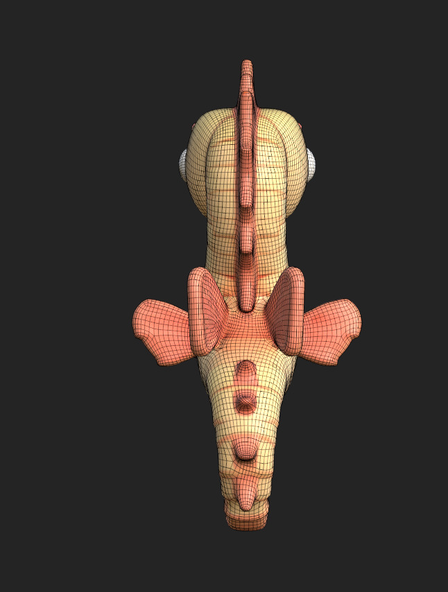 Cartoon Seahorse Low-poly 3D model_9