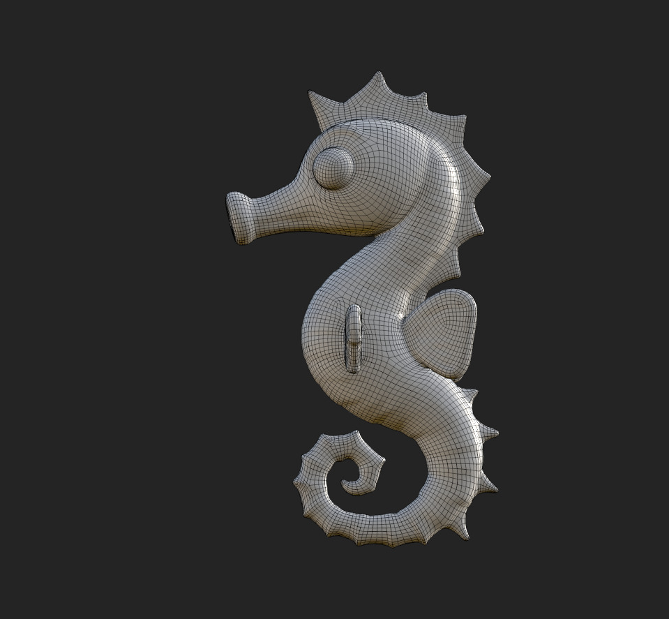Cartoon Seahorse Low-poly 3D model_22