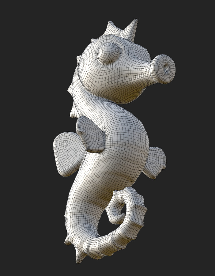 Cartoon Seahorse Low-poly 3D model_20