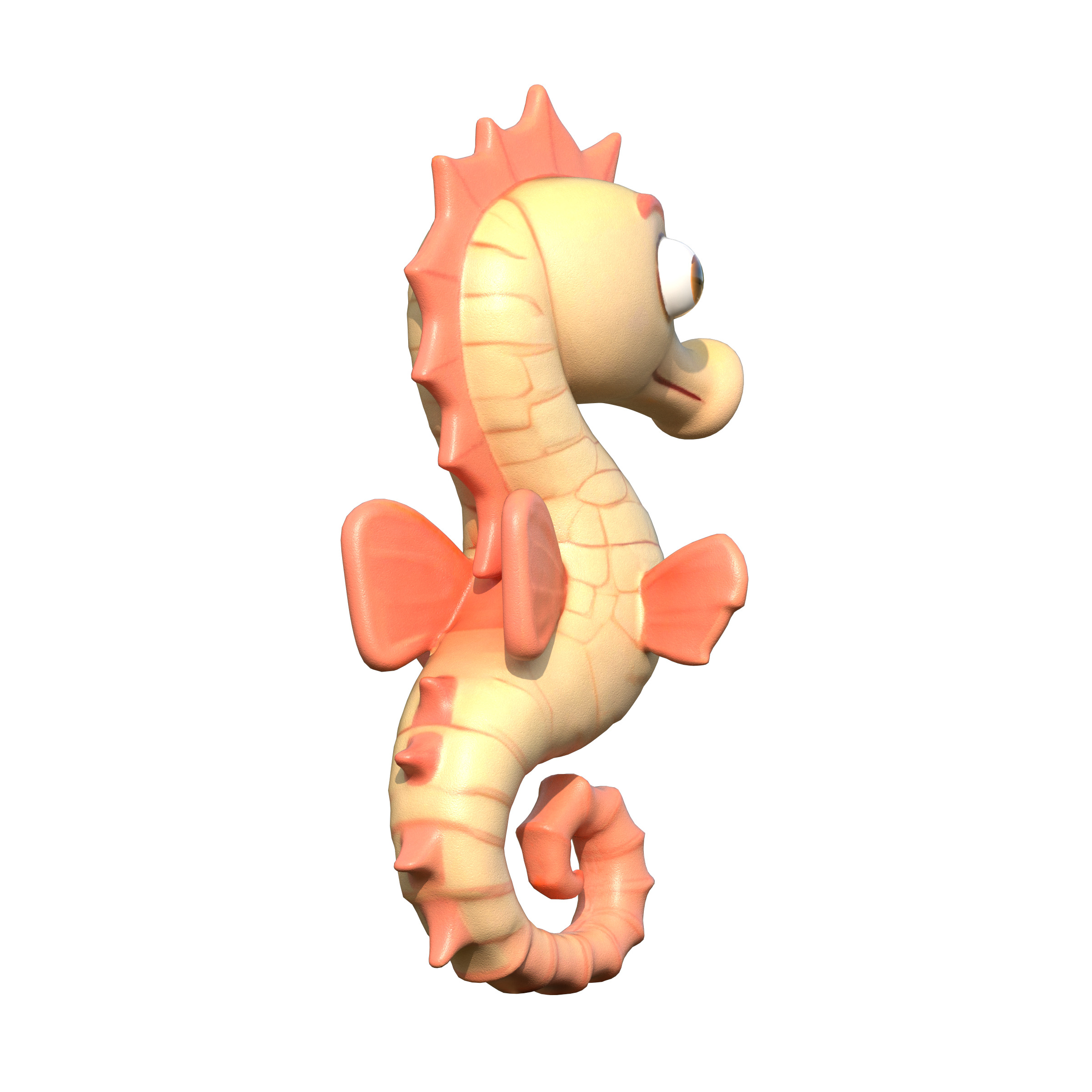 Cartoon Seahorse Low-poly 3D model_11