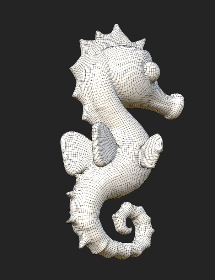 Cartoon Seahorse Low-poly 3D model_19