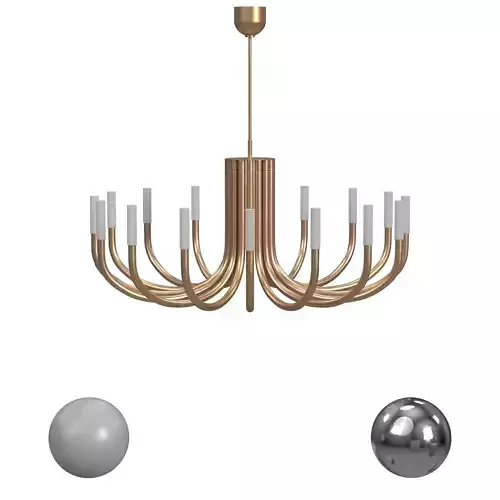 Rousseau Large Oval Chandelier 3D model