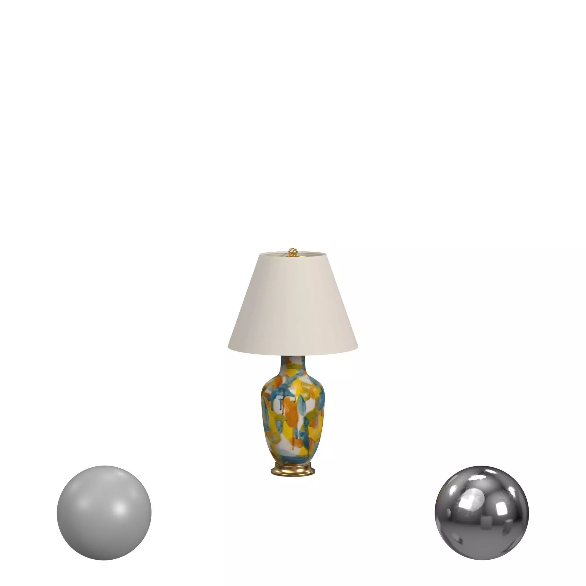 Ginger Jar Lamp Pair In Spinach And Egg 3D model_0