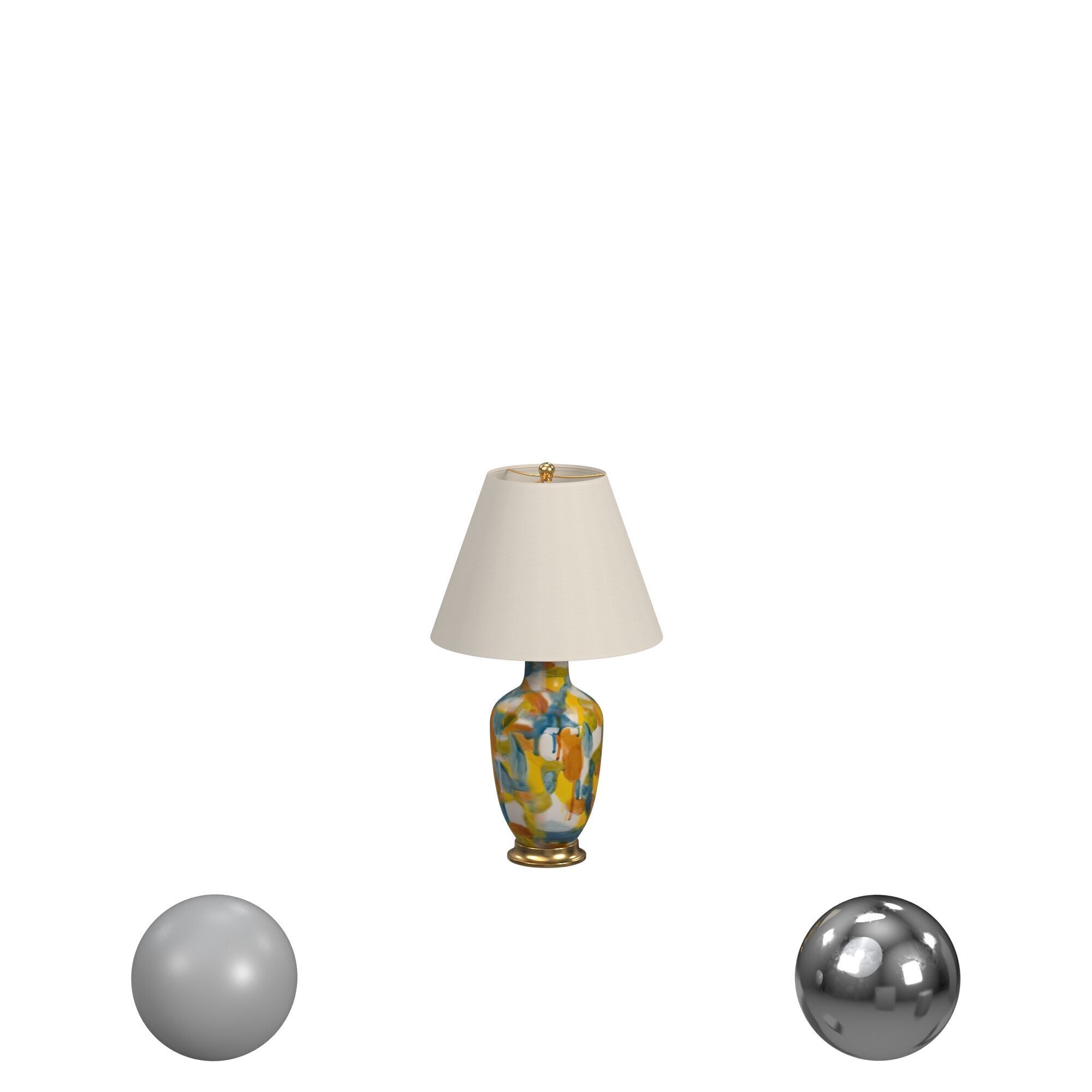 Ginger Jar Lamp Pair In Spinach And Egg 3D model_1