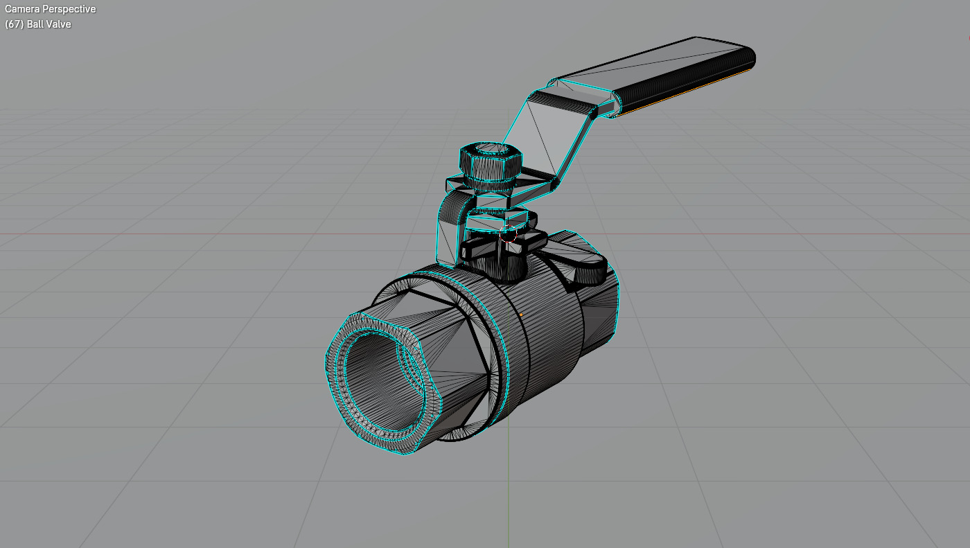 Ball Valve - flow control device 3D model_1