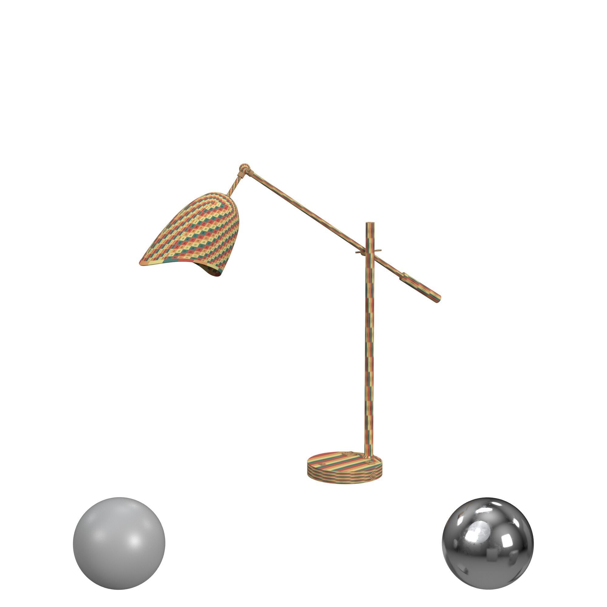 Black Munson Adjustable Metal USB Desk Lamp 3D model_2