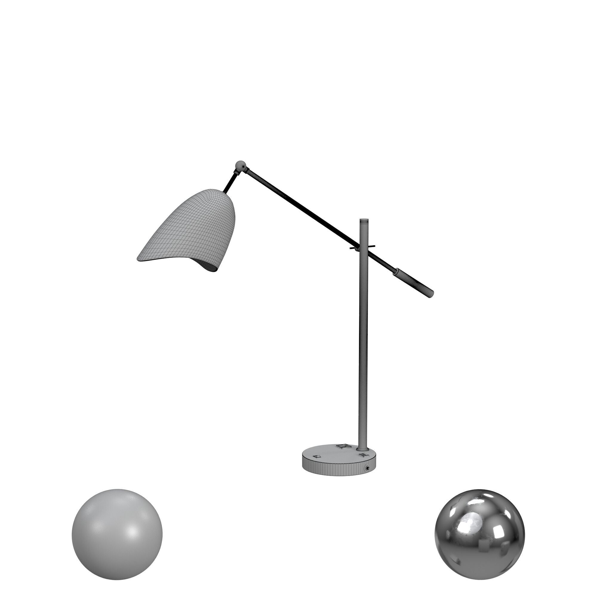 Black Munson Adjustable Metal USB Desk Lamp 3D model_3