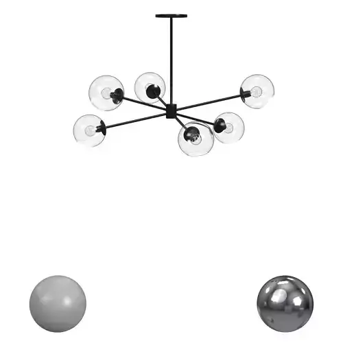 Modern 6-Light Glass Hanging Sputnik Light