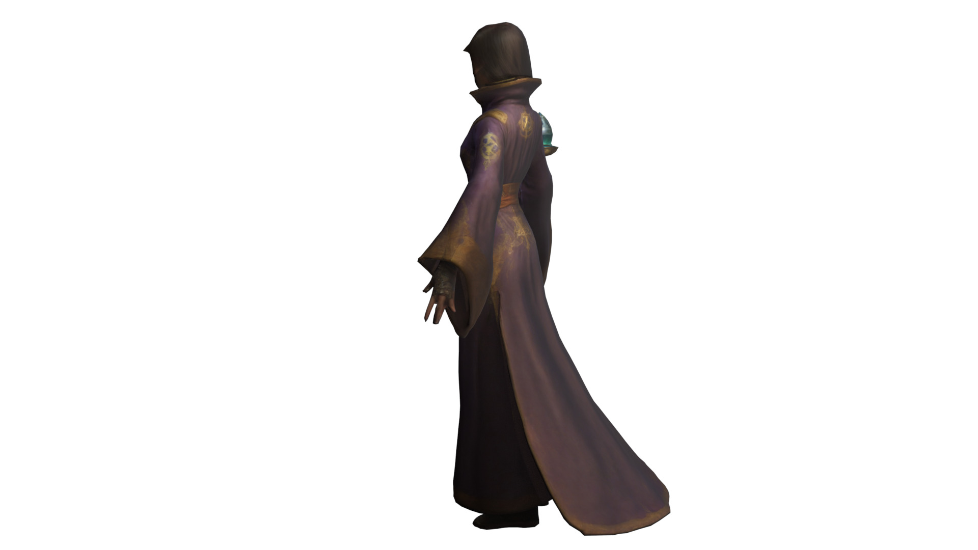 Fantasy Female Character Low-poly 3D model_3