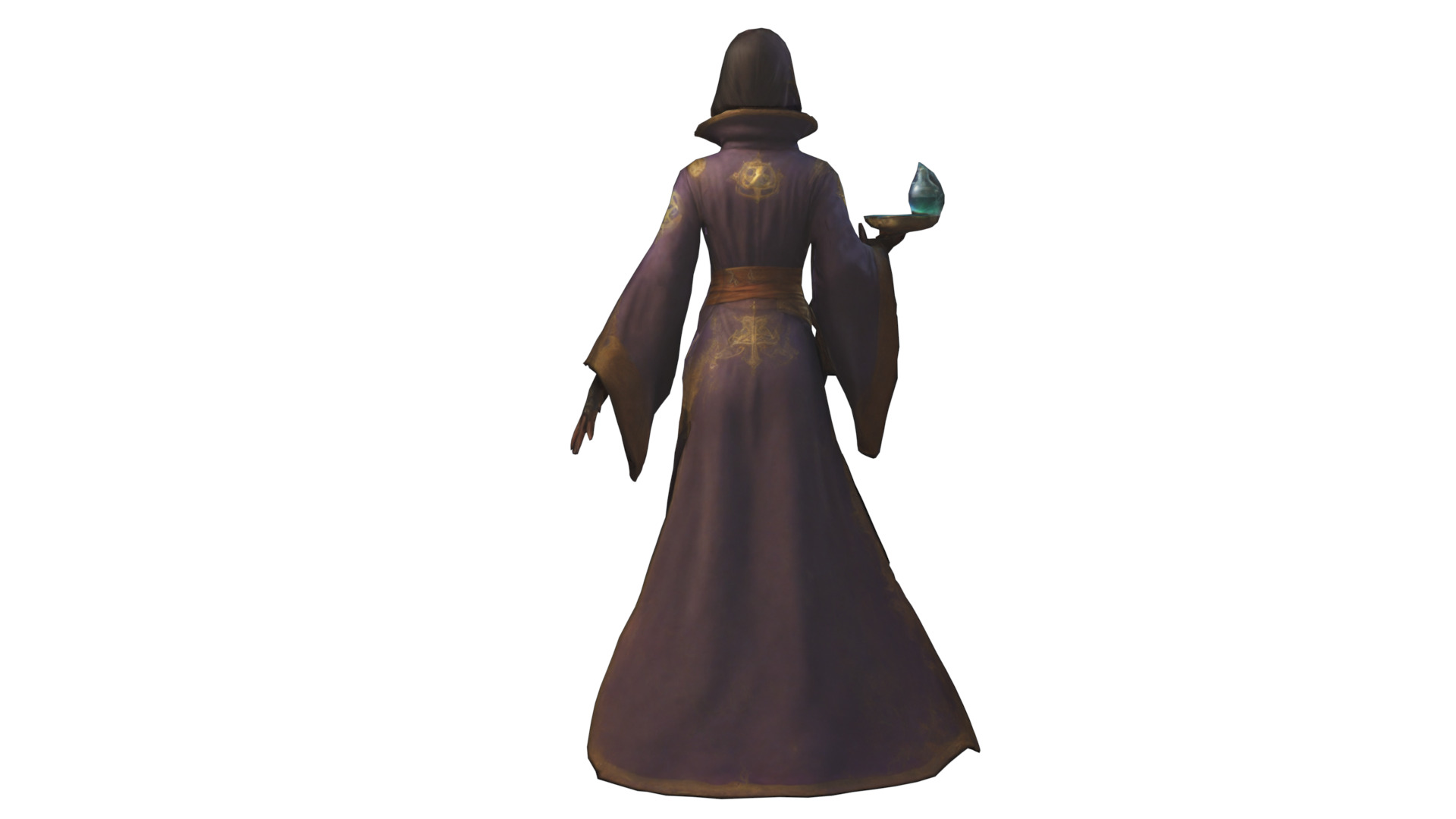 Fantasy Female Character Low-poly 3D model_2