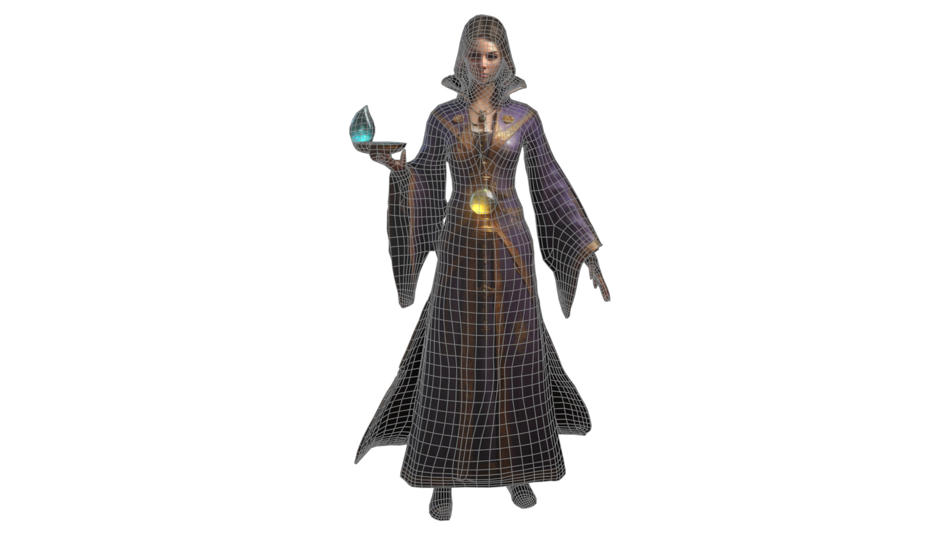 Fantasy Female Character Low-poly 3D model_5