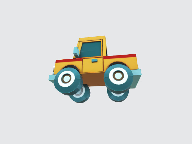 Lowpoly truck Low-poly 3D model_4