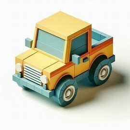 Lowpoly truck Low-poly 3D model_5