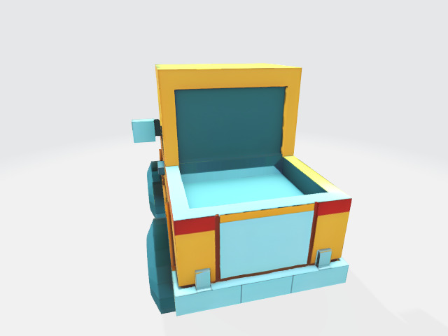 Lowpoly truck Low-poly 3D model_3