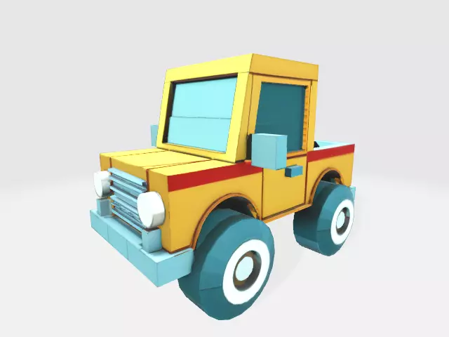 Lowpoly truck Low-poly 3D model_0
