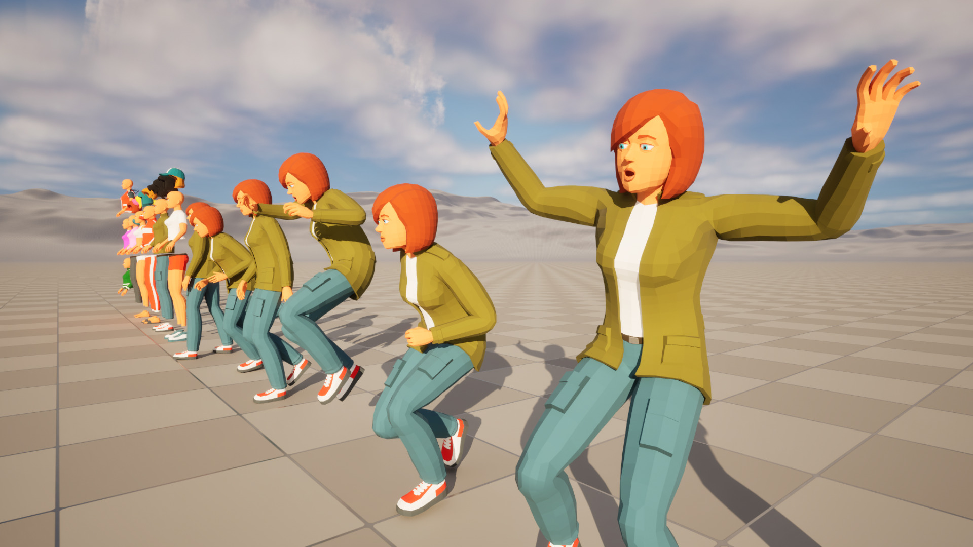 Modular woman low-poly stylized Low-poly 3D model_10
