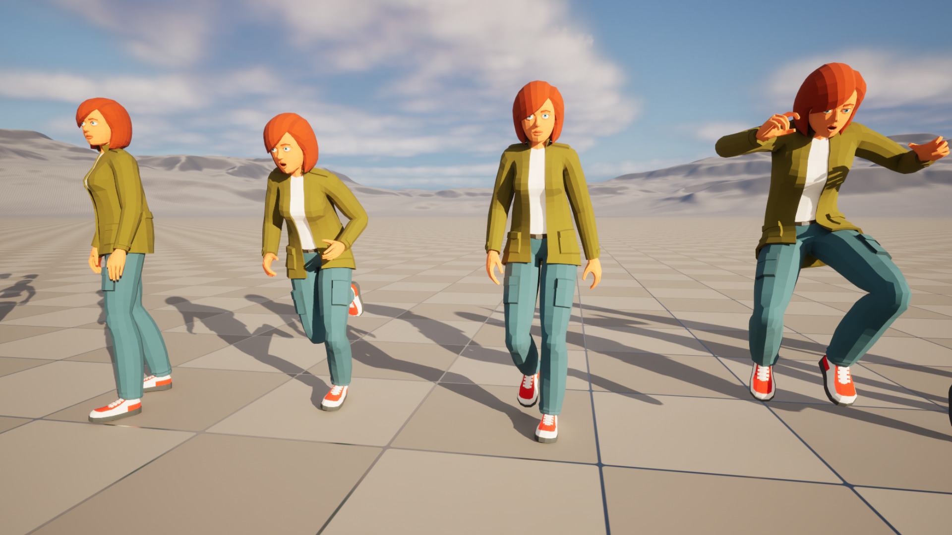 Modular woman low-poly stylized Low-poly 3D model_2