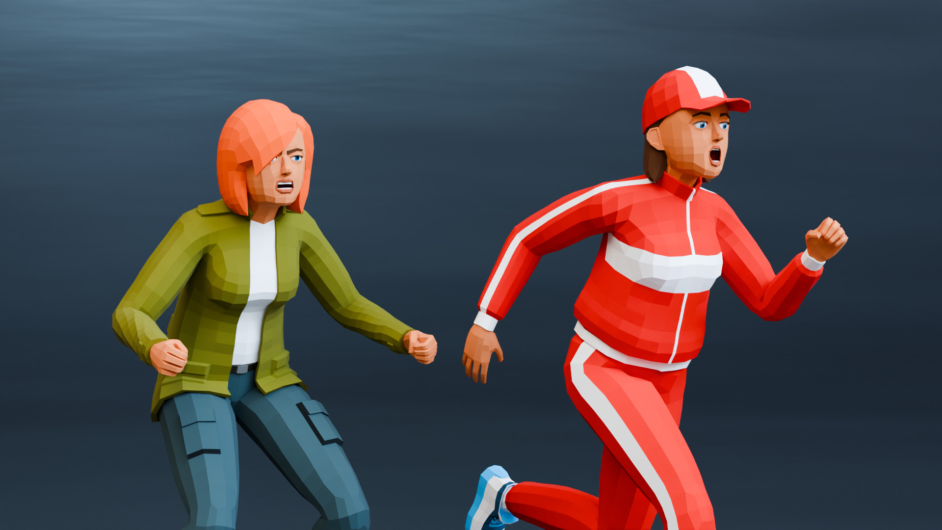 Modular woman low-poly stylized Low-poly 3D model_5