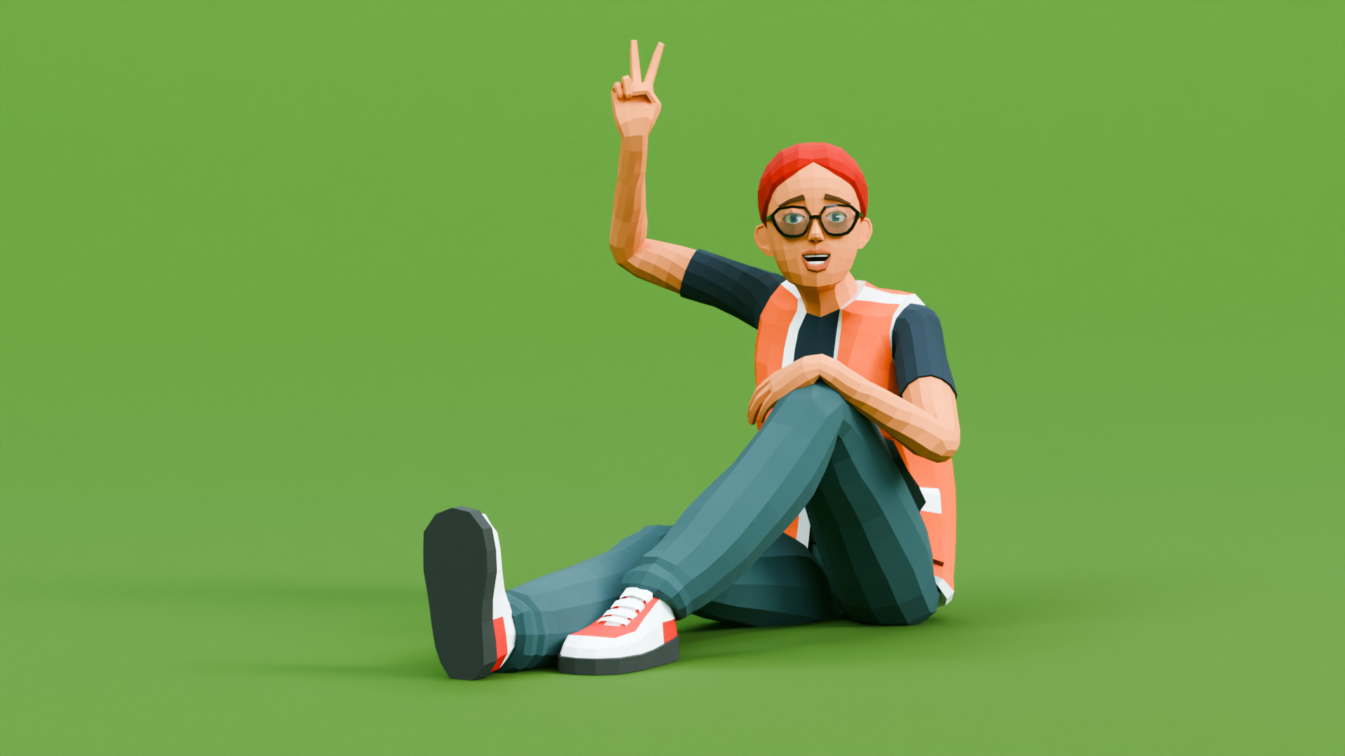 Modular woman low-poly stylized Low-poly 3D model_6