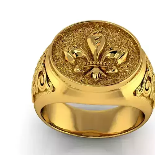 FLEUR-DE-LIS RING 3D print model