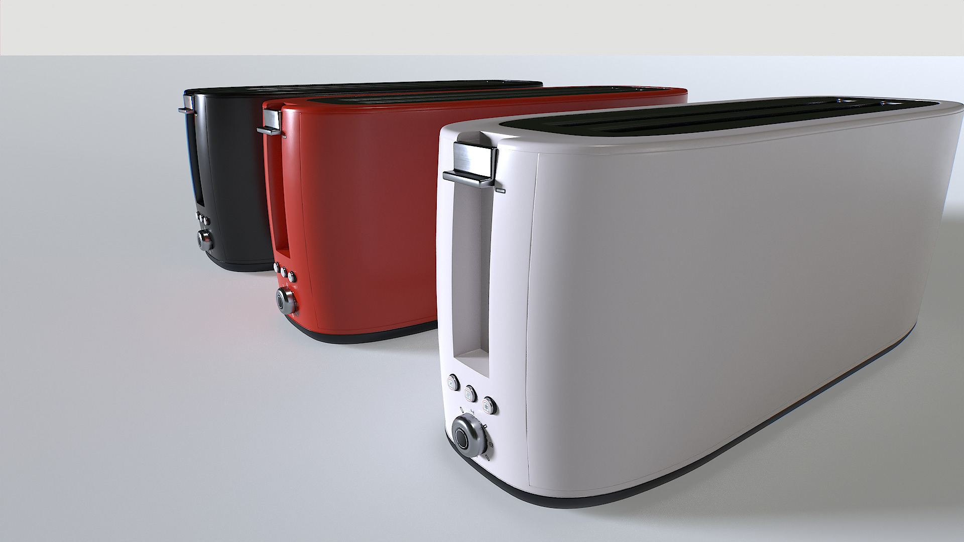 Toaster set 2 Low-poly 3D model_3