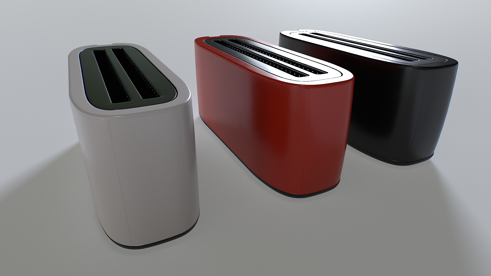 Toaster set 2 Low-poly 3D model_5