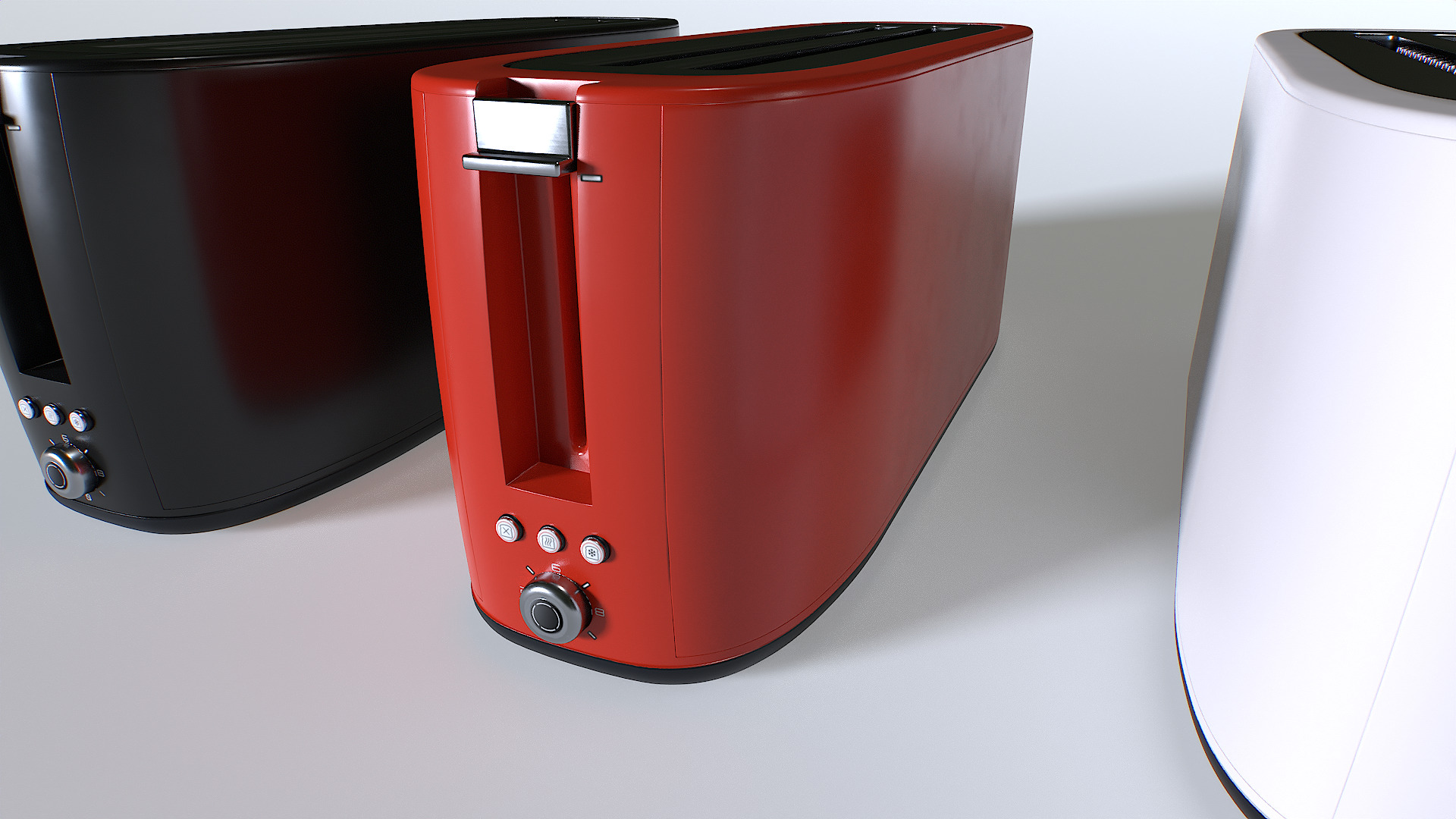 Toaster set 2 Low-poly 3D model_2