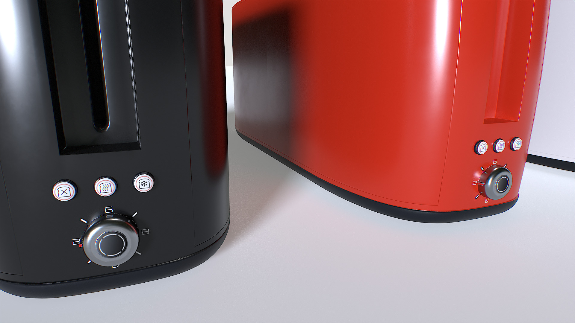 Toaster set 2 Low-poly 3D model_4