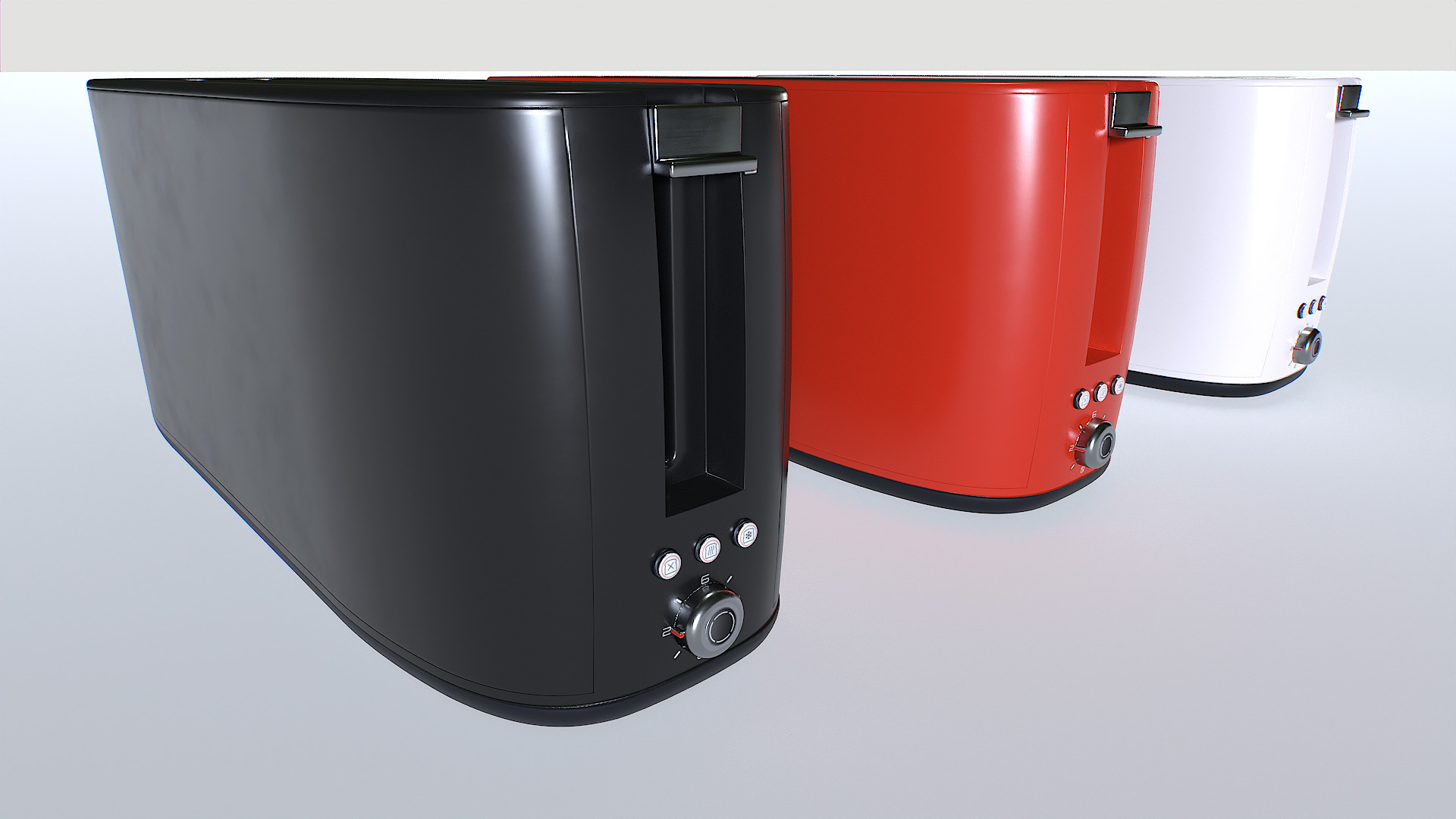 Toaster set 2 Low-poly 3D model_1
