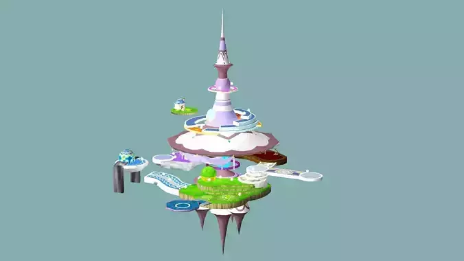 Super Mario Galaxy 2 - Rosalina s Comet Observatory Low-poly 3D model