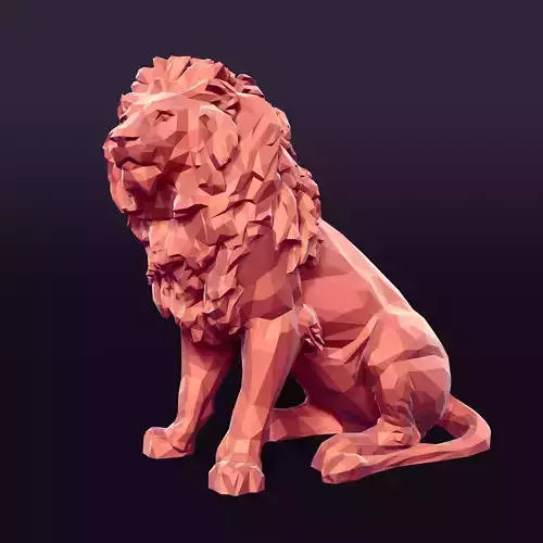 Polygonal Lion Statue - Figurine