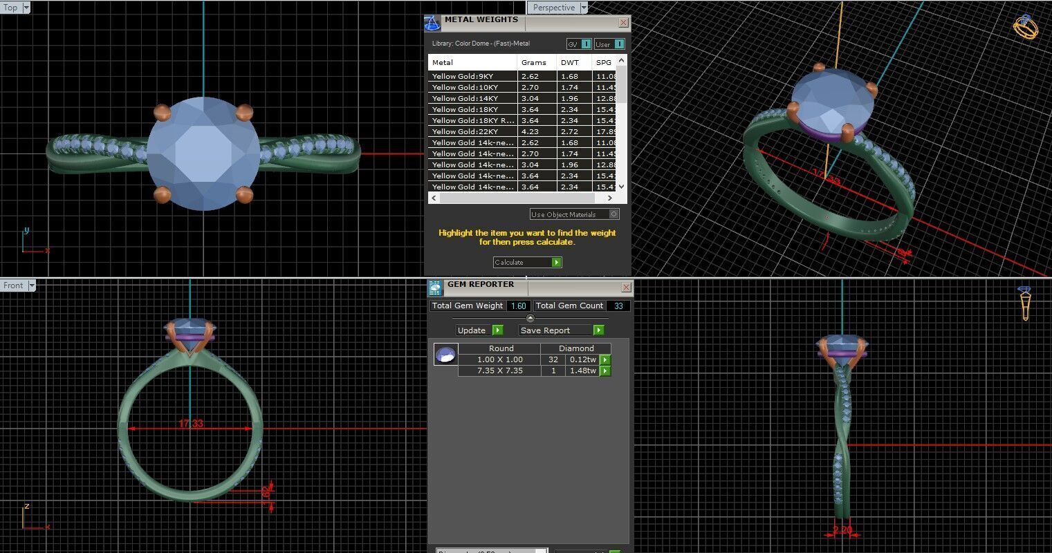Round Diamond Pave Setting Solitaire Ring 3D print model_25