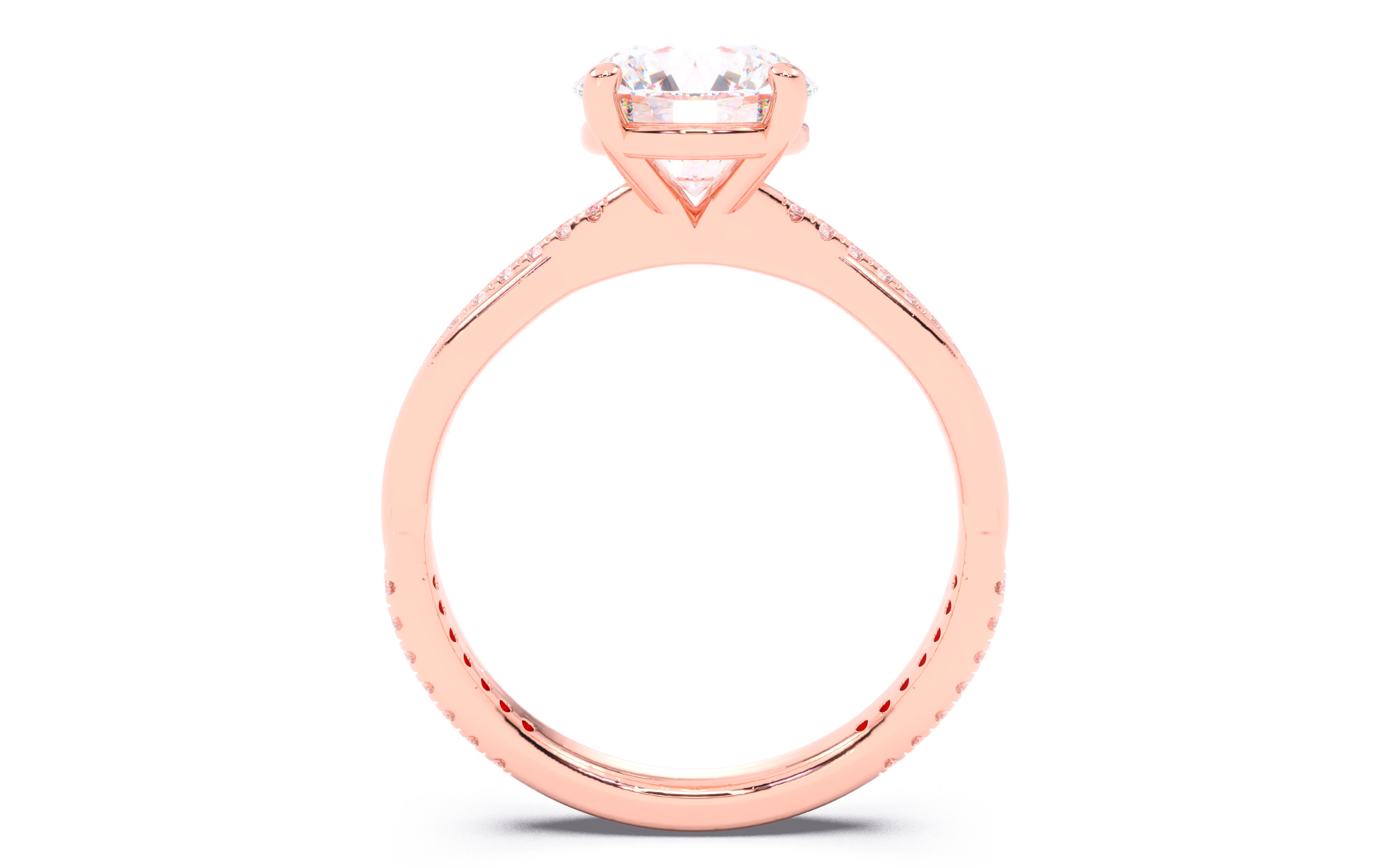 Round Diamond Pave Setting Solitaire Ring 3D print model_9
