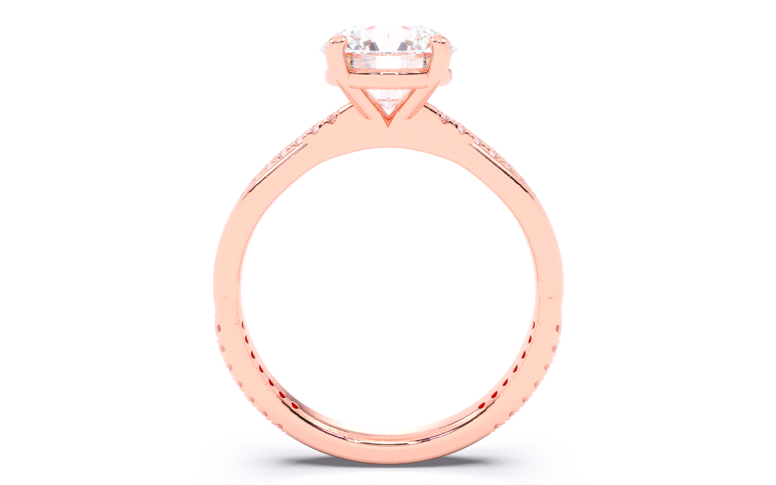 Round Diamond Pave Setting Solitaire Ring 3D print model_10