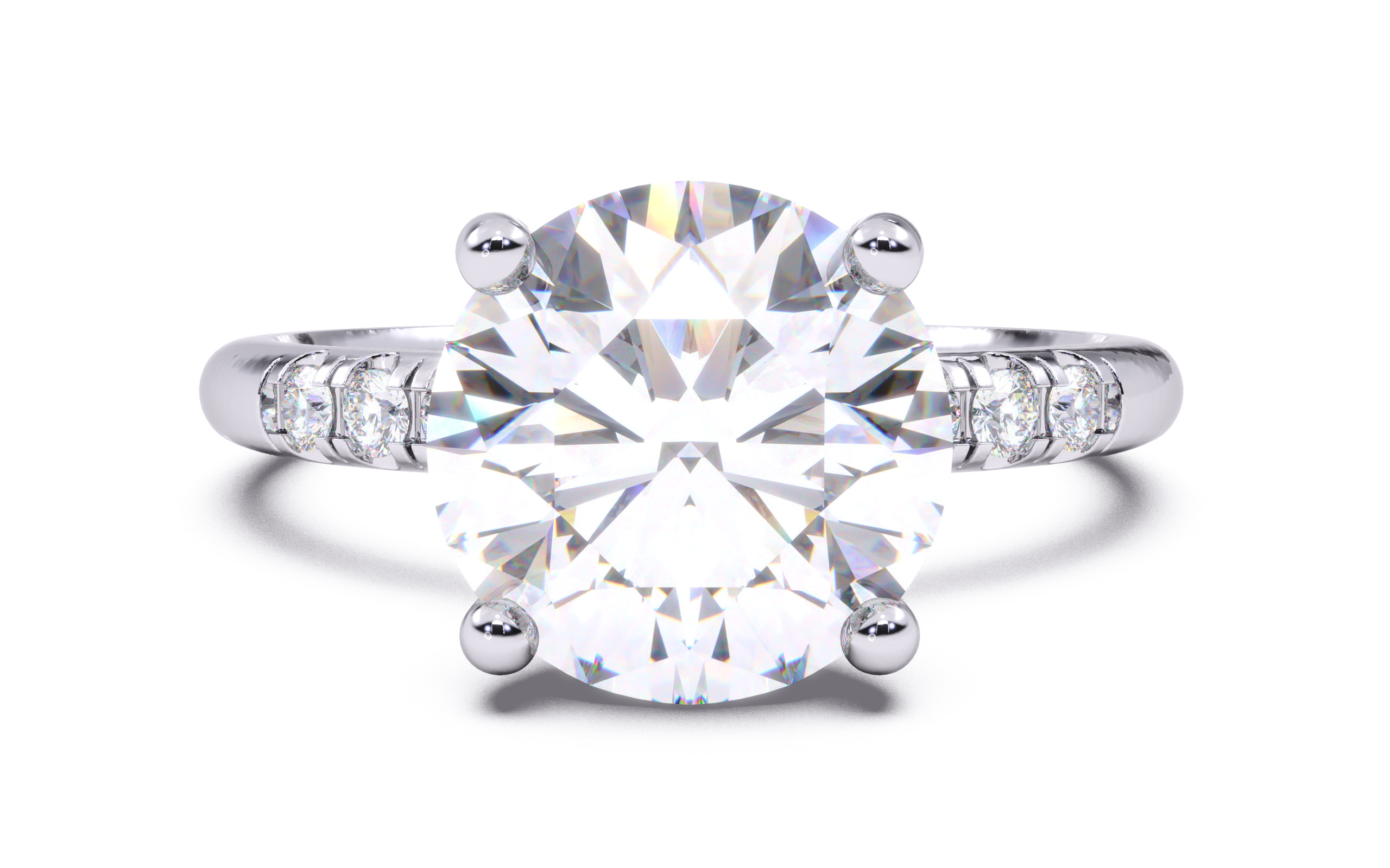 Round Diamond Pave Setting Solitaire Ring  3D print model_13